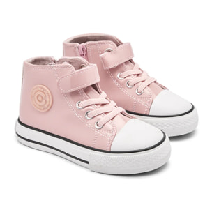 Zapatillas Altas de Niña de Charol Cremallera Interior