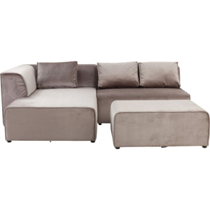 Canapé d'angle Infinity velours taupe Kare Design