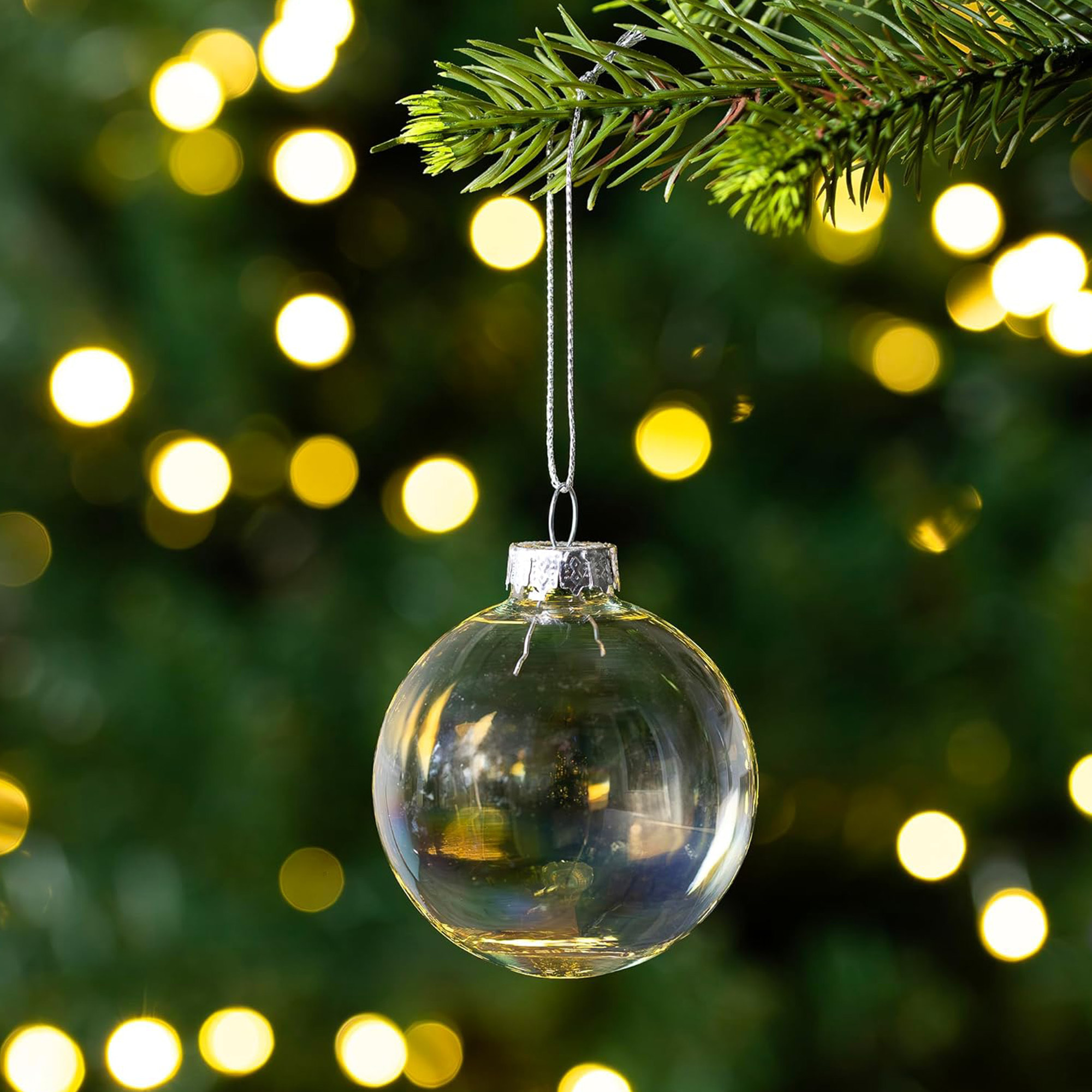 juego de 16 bolas de navidad color iridiscente - brillantes