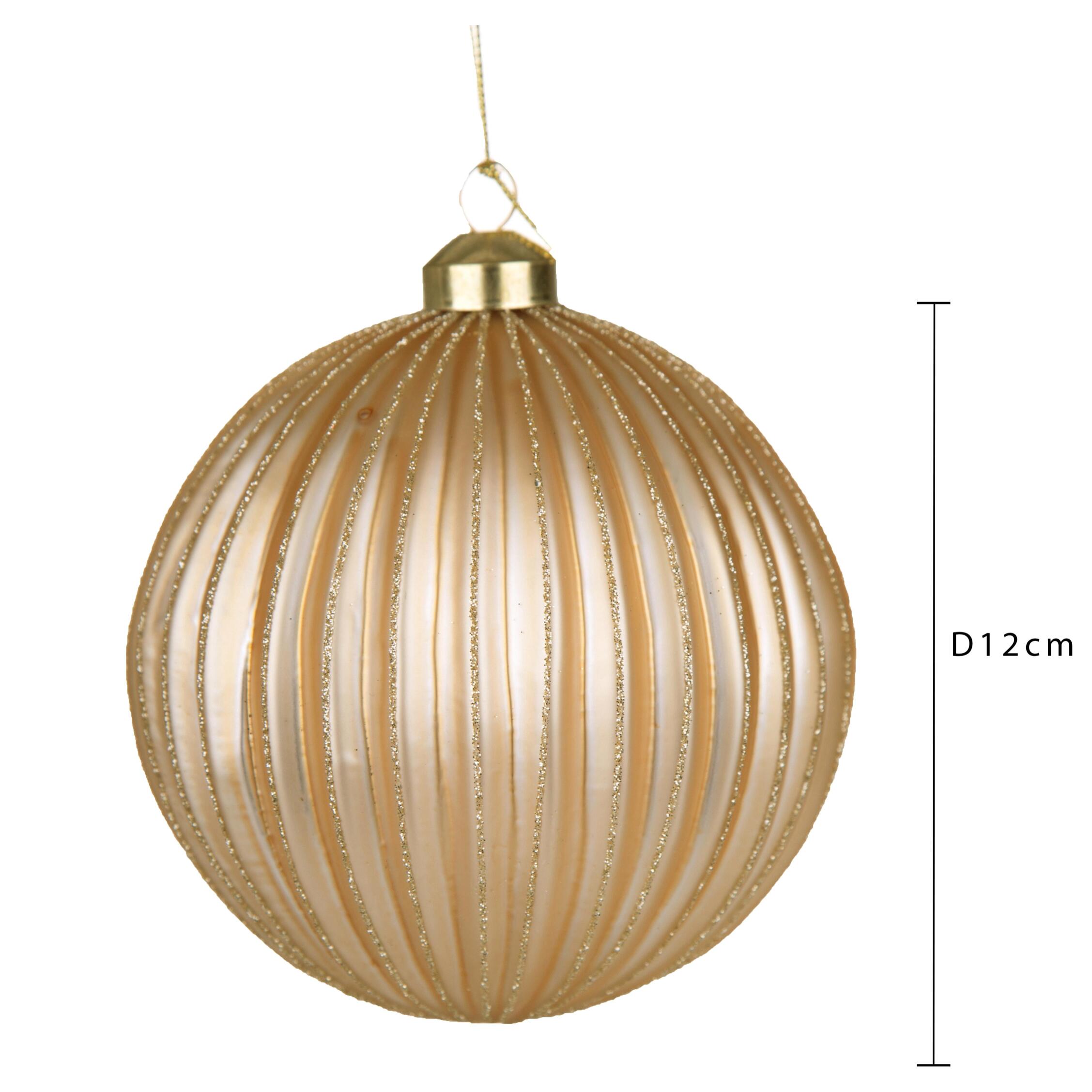 Sfera con Riga - Pezzi 2 - Colore Dorato - 12x12Hx12cm - Bianchi Dino