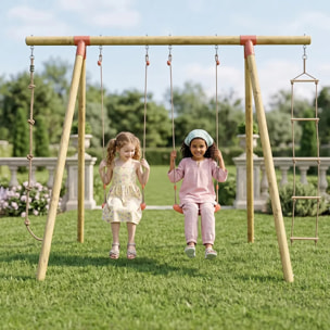 Portique bois 2,30 m Topwood TILA - 4 enfants