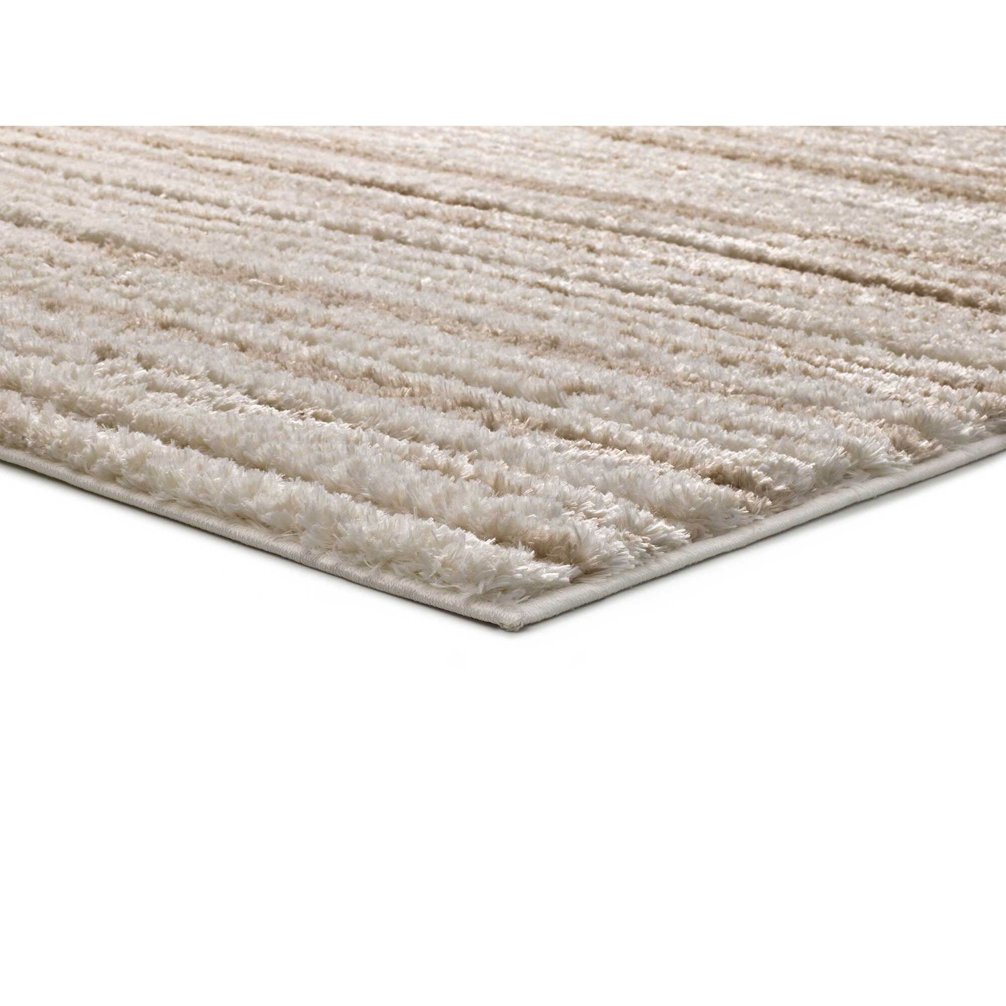 LIMA Alfombra shaggy estilo escandinavo con relieve beige, varias medidas disponibles