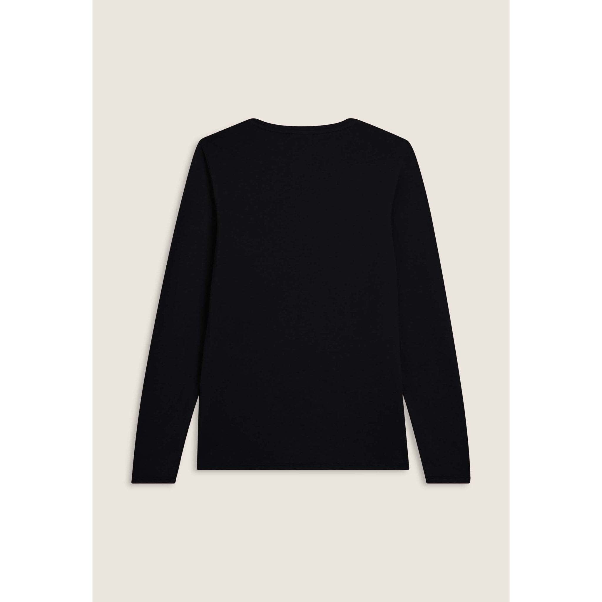 T-shirt donna a manica lunga con banda logata sulle spalle