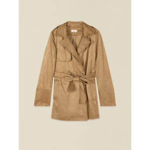 Oltre - Trench efecto nobuck - Beige