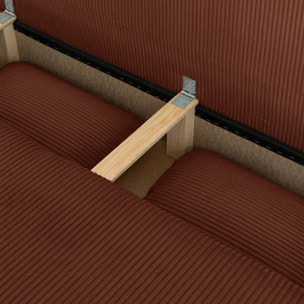 Banquette convertible 3 places velours côtelé avec coffre SELMA