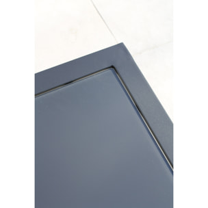 BEAUBOURG - Salon de jardin d'angle 6 places en aluminium gris anthracite