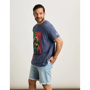 Camiseta Manga Corta Azul Marino - Rugusu