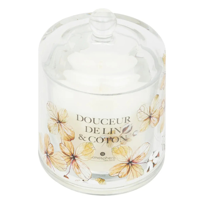 Bougie parfumée cloche "Oudy" 240g douceur de lin