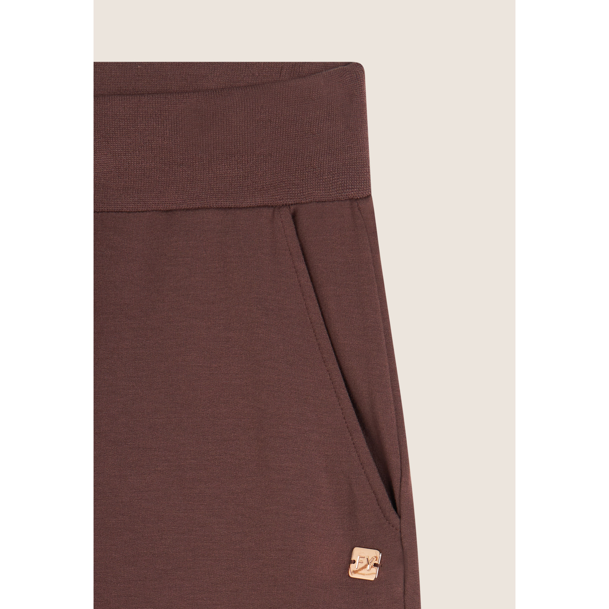 Pantalone donna in felpa di viscosa con vita in costina