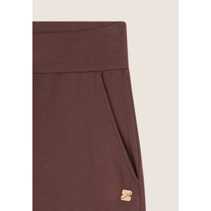 Pantalone donna in felpa di viscosa con vita in costina