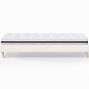 Pack lit en velours côtelé + Matelas ressorts et Mousse HR - DINA & HYGIOSPRING