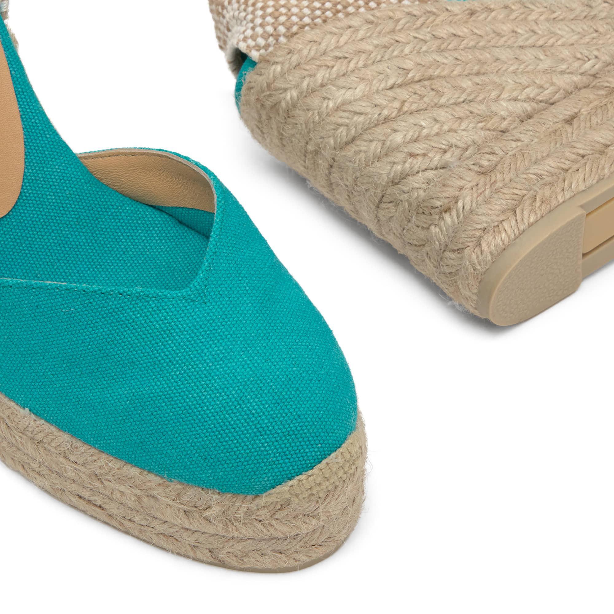 Alpargata de cuña Chiara en algodón orgánico lavado con doble plataforma