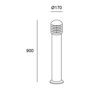 LEDS C4 Baliza Ip66 Balizas Grid 900Mm E27 15W Gris Urbano