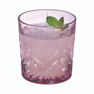 4 verres à eau mauves 30 cl