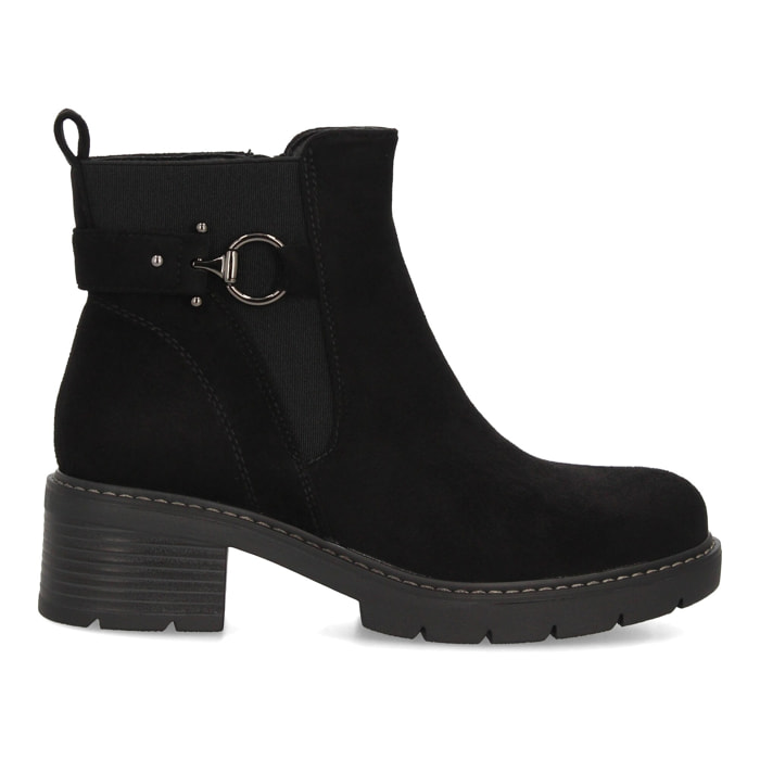 Botines para mujer con hebilla y tacón