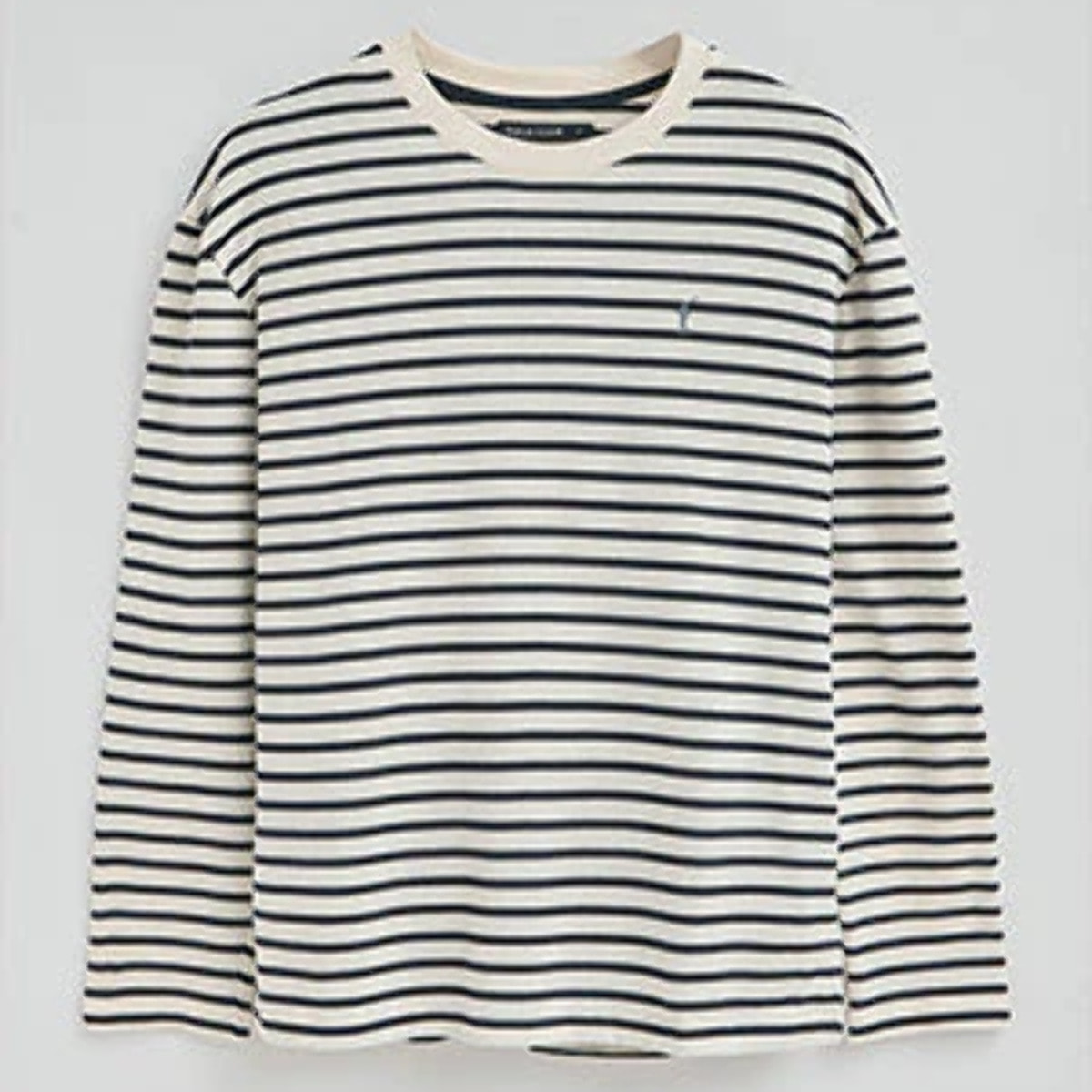 Maglietta ecrù e blu marino con logo ricamato Rigby Go