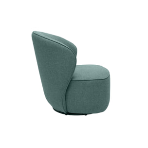 Fauteuil design pivotant en tissu vert de gris AMBER