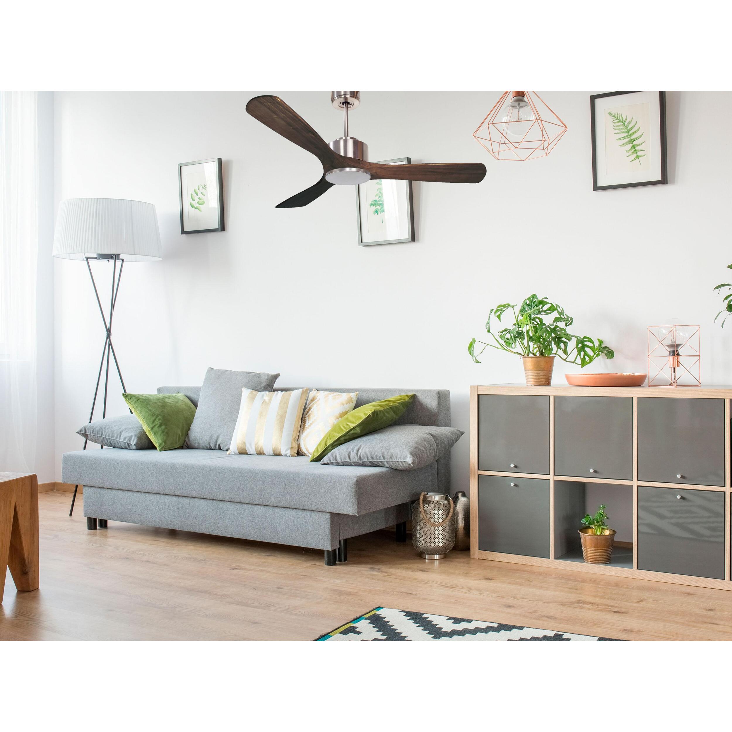 Ventilateur de plafond ø132 cm avec Wifi Réversible Hypersilence 40   W Argent