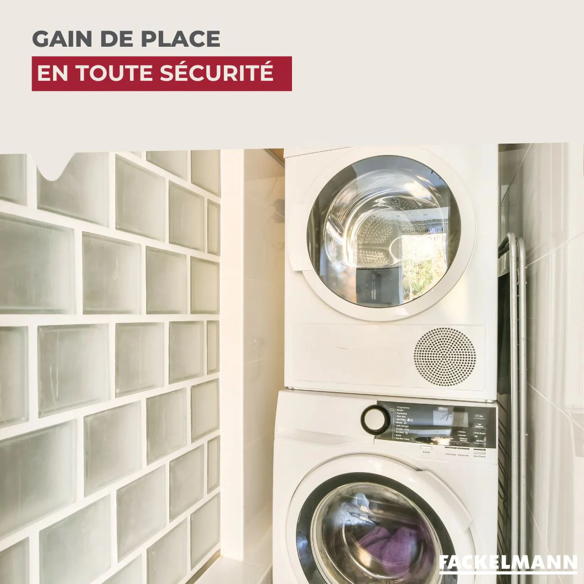 Kit de superposition lave-linge sèche-linge Fackelmann