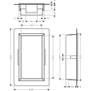 XtraStoris niche murale 300/150/70 avec cadre intégré noir mat 56092670