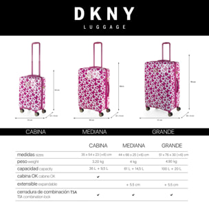 Juego De Maletas Pc Dkny Dkny-626 Signature Hardside Magenta