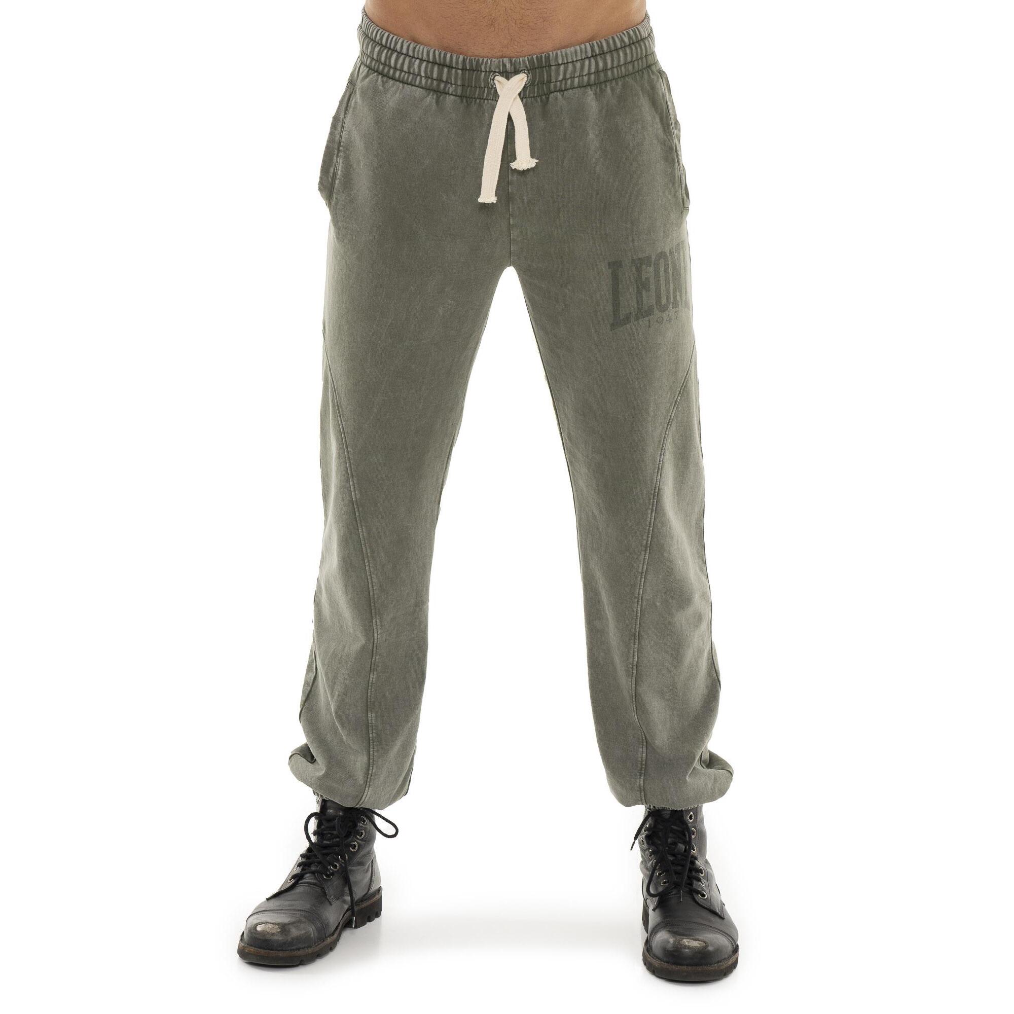 Pantalone da uomo non garzato in tessuto lavato Leone Old Wash