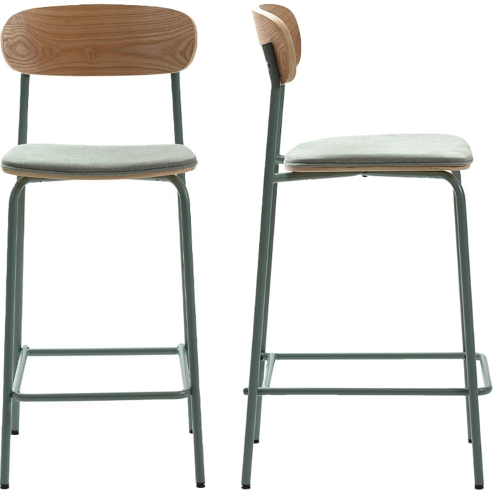 Lot de 2 tabourets de bar en tissu - SVALA