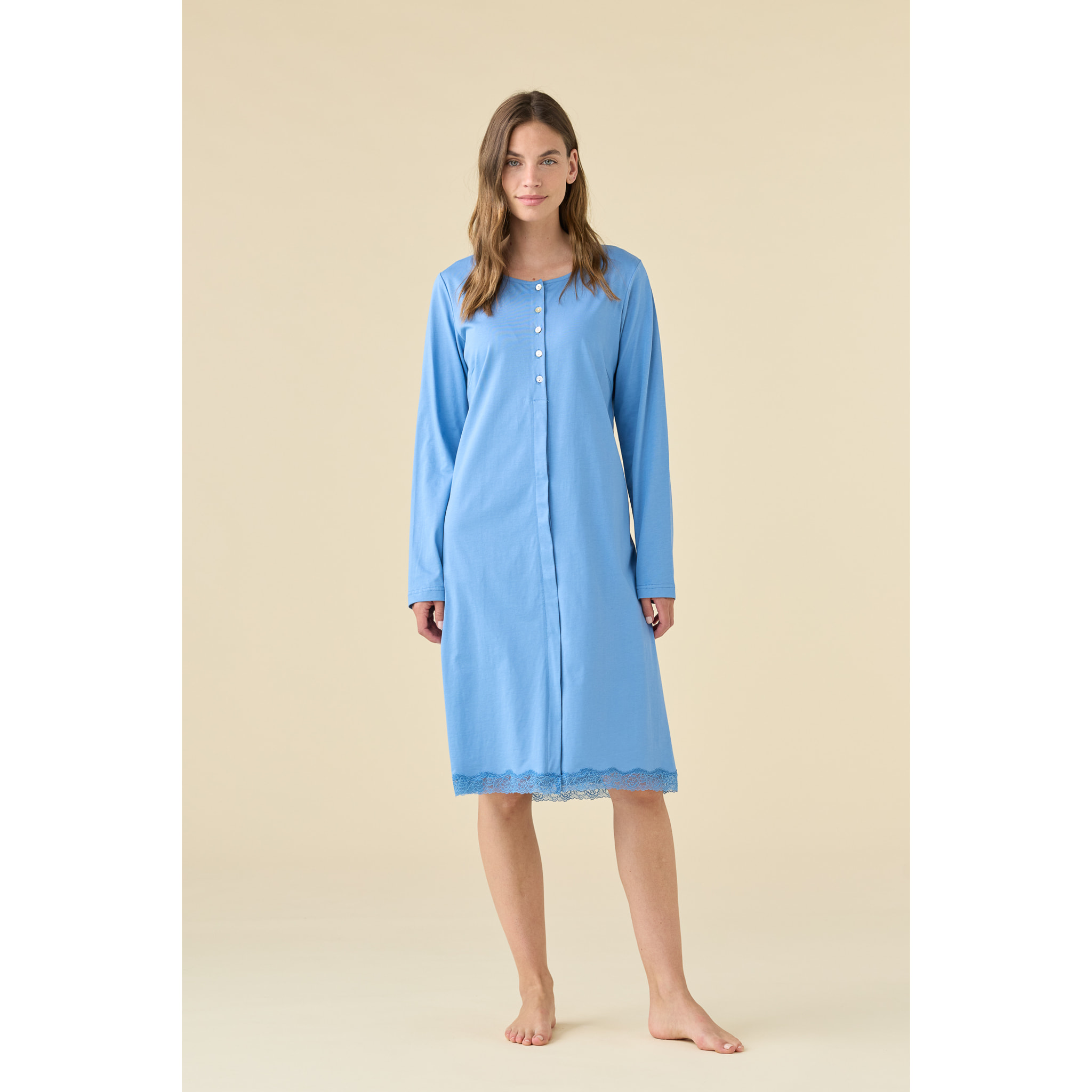 Camicia da notte donna estiva in cotone articolo essential. Noidinotte
