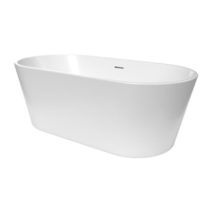 Mood 150x75 cm baignoire îlot en acrylique 180L, orientation gauche et droite, avec siphon + pieds, blanc (SATVMOOD1500)