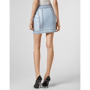 PHILIPP PLEIN Leather Skirt Short Crystal