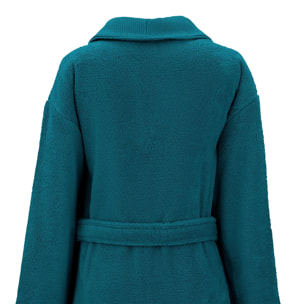 Peignoir pur coton 420 g/m² uni bleu Elea canard