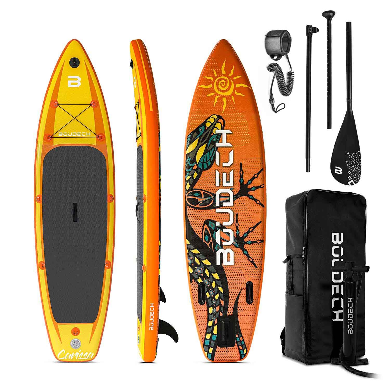 Stand Up Paddle Board Flatwater/Touring - Tavola da SUP gonfiabile 300X75X15 cm con pagaia regolabile, cavigliera, gonfiatore, kit riparazione e borsa da trasporto. Peso Max 140kg