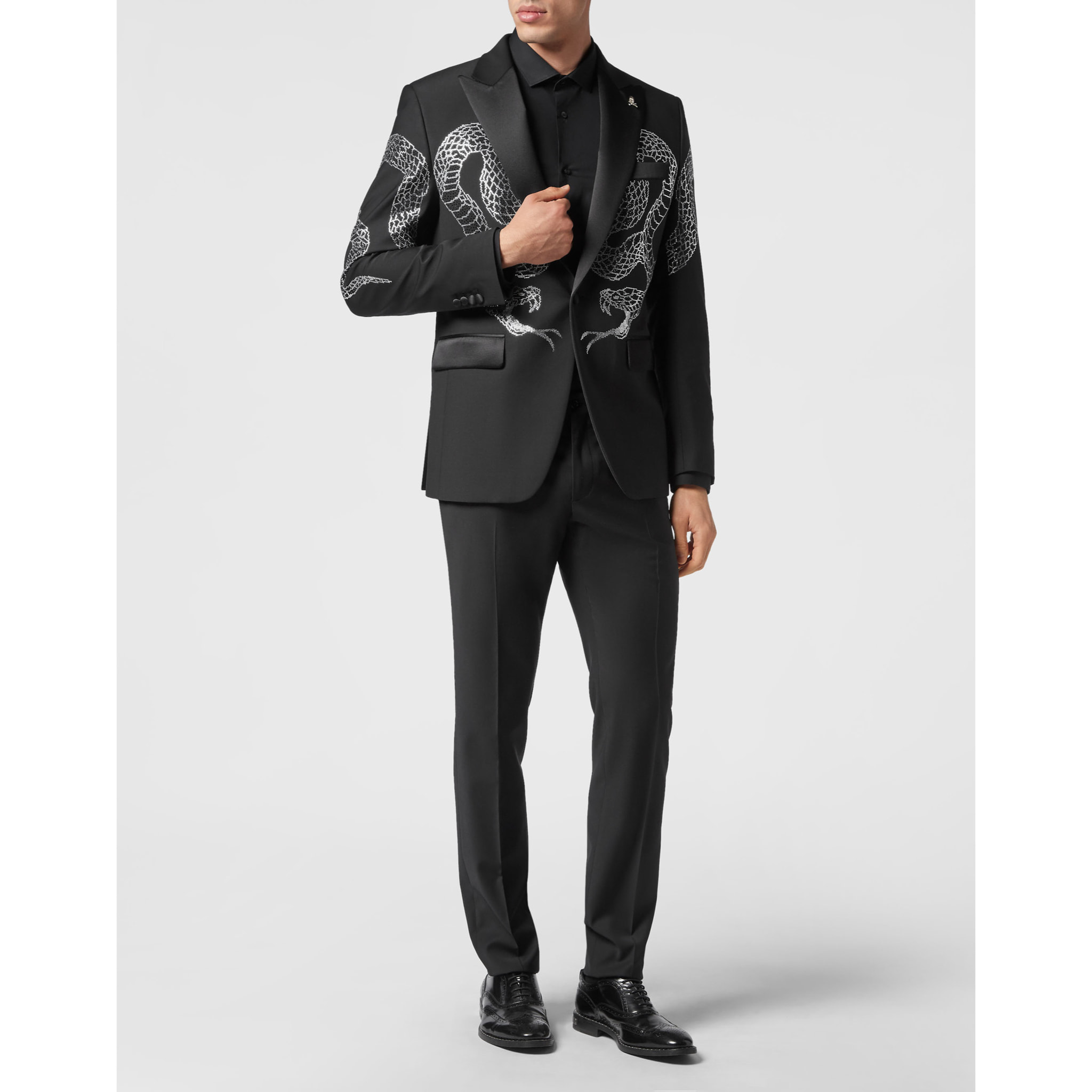 PHILIPP PLEIN One-Button Blazer Slim Fit SNAKE