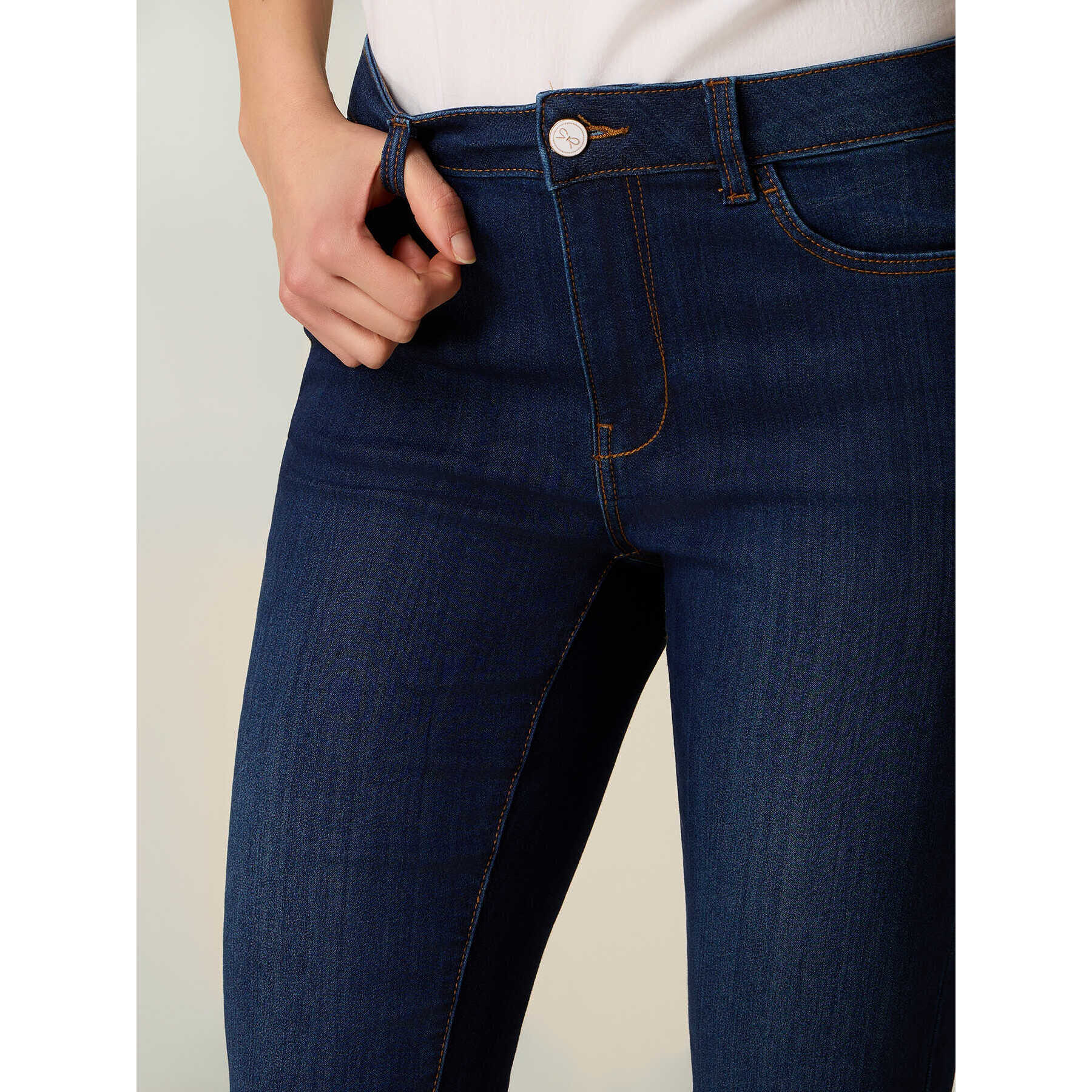Oltre - Jeans skinny con rivetti decorativi - Blu