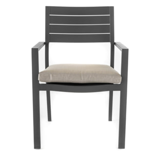 Set da 4 sedie da giardino Chicca grigie con struttura in alluminio