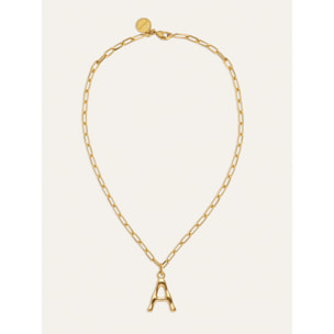 Collar Personalizado Chic Letter XL Acero Baño Oro