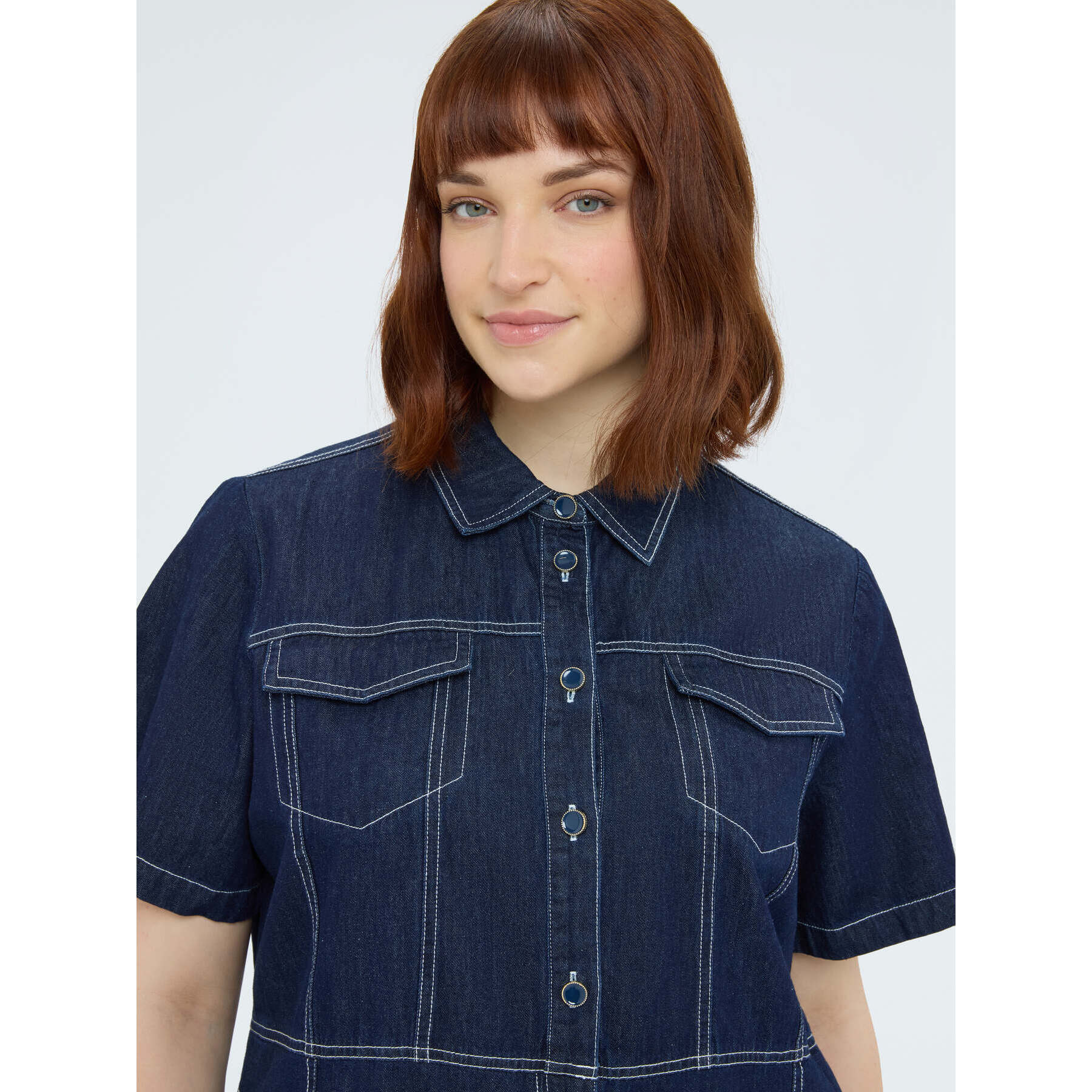 Fiorella Rubino - Vestito chemisier in denim - Blu