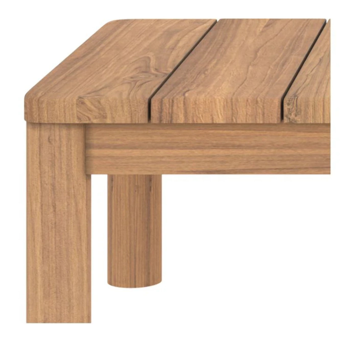 Table basse rectangulaire de jardin en bois de teck massif - Nadila