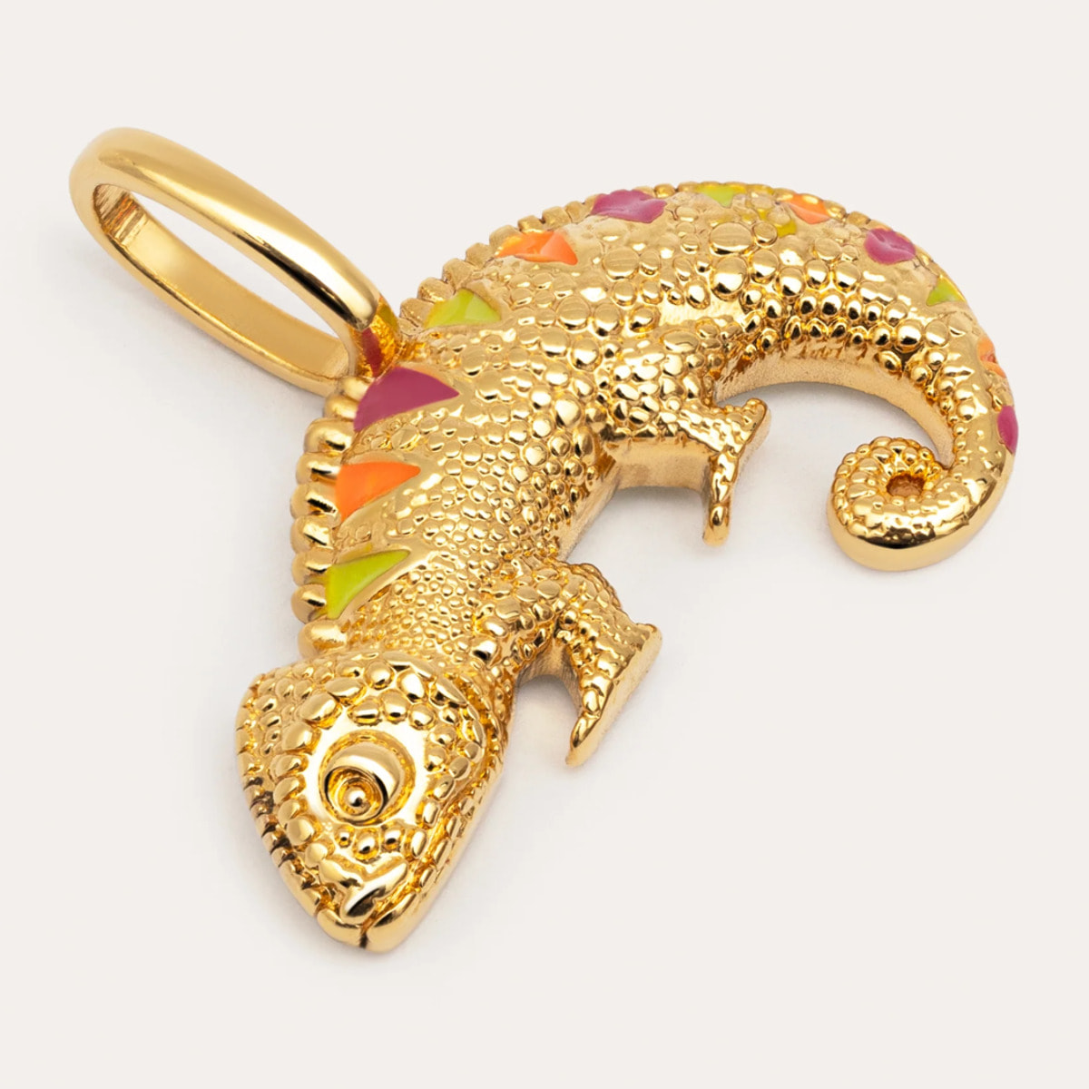 Charm Chameleon Enamel Lime Placcato Oro