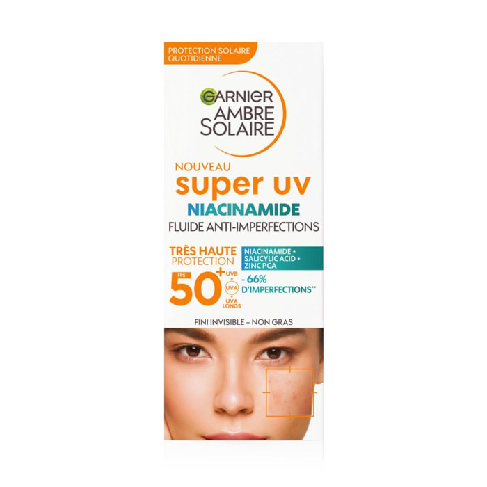 Garnier Ambre solaire Super UV Niacinamide fluide anti-imperfections SPF 50+ 40ml