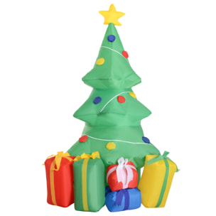 árbol de Navidad Inflable Iluminación LED 65x75x150cm Verde
