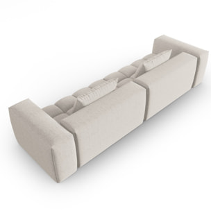 Canapé modulable "Lorella" 5 places en tissu structurel beige