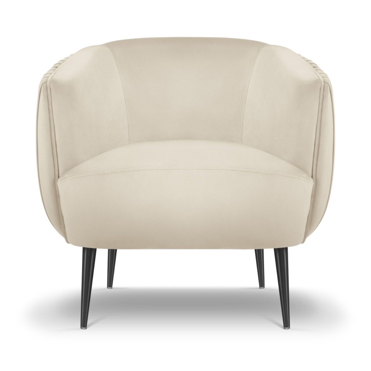 Fauteuil "Cyrille" en velours beige clair