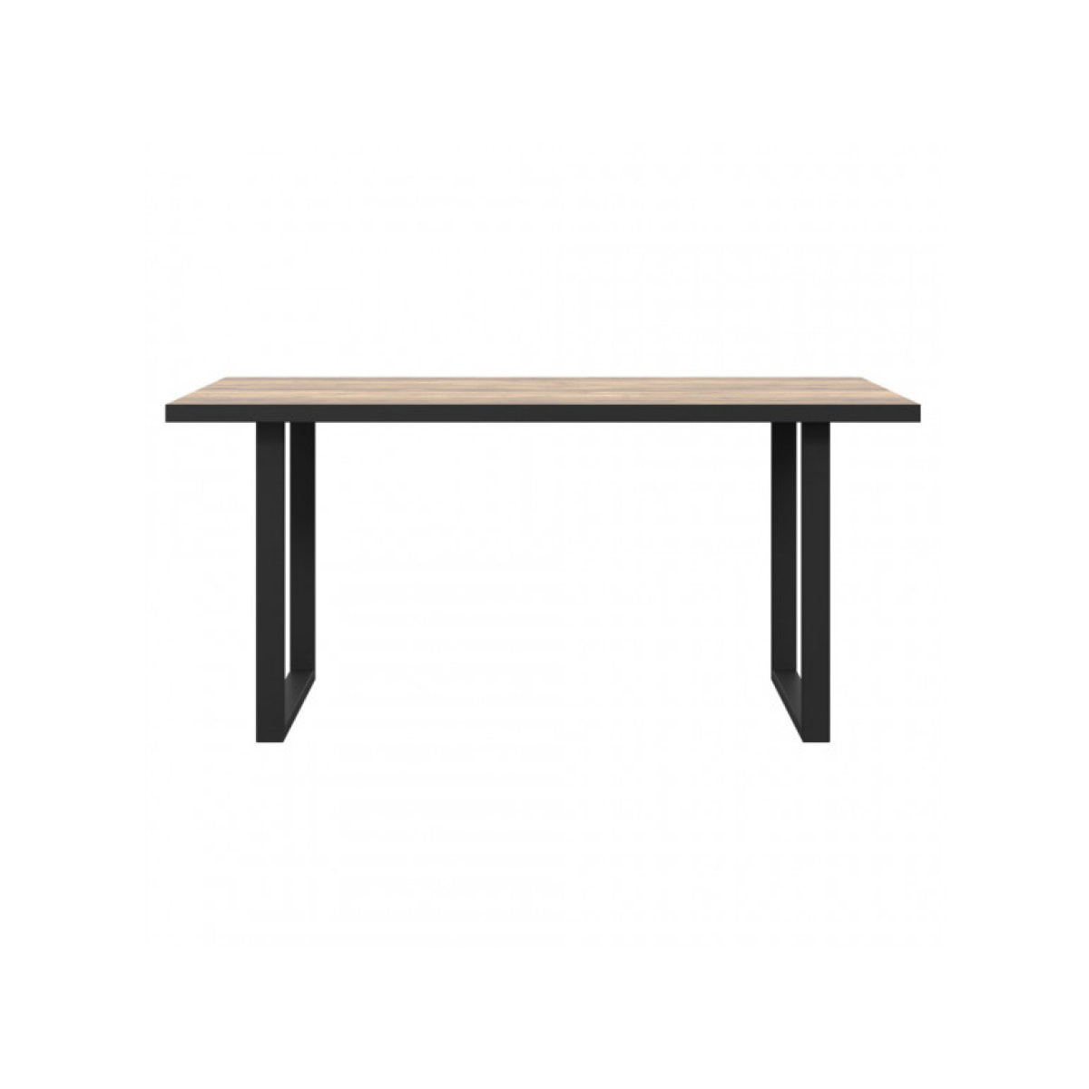Table de repas fixe en bois effet chêne et noir style industriel L160cm - YAL