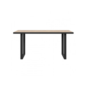 Table de repas fixe en bois effet chêne et noir style industriel L160cm - YAL