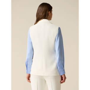 Oltre - Gilet sartoriale in tessuto crêpe - Bianco
