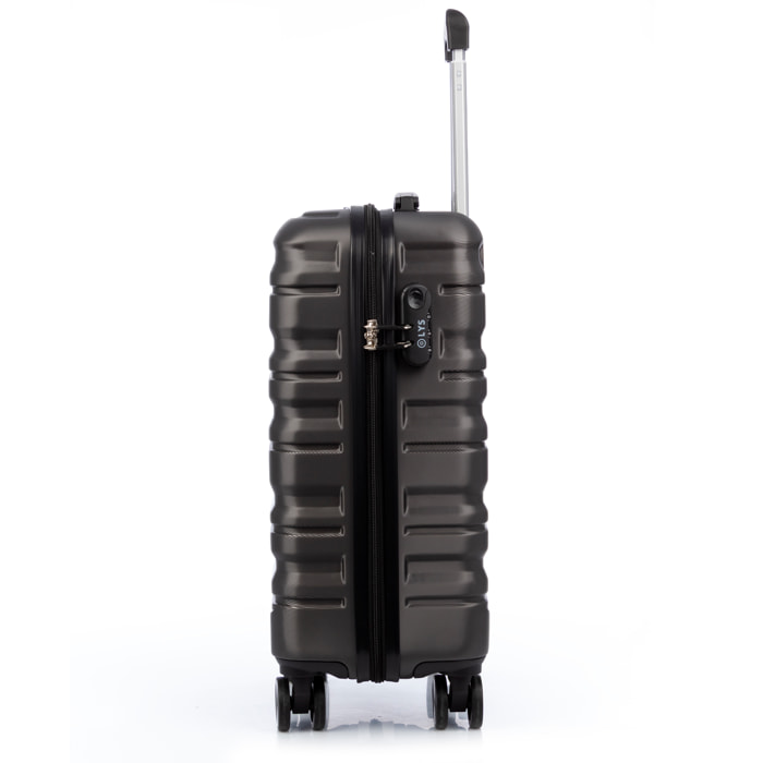 Juego de 3 maletas Trolley, en material ligero ABS de alta resistencia. Cerradura numérica y 4 ruedas giratorias 360° extraibles en la maleta grande.