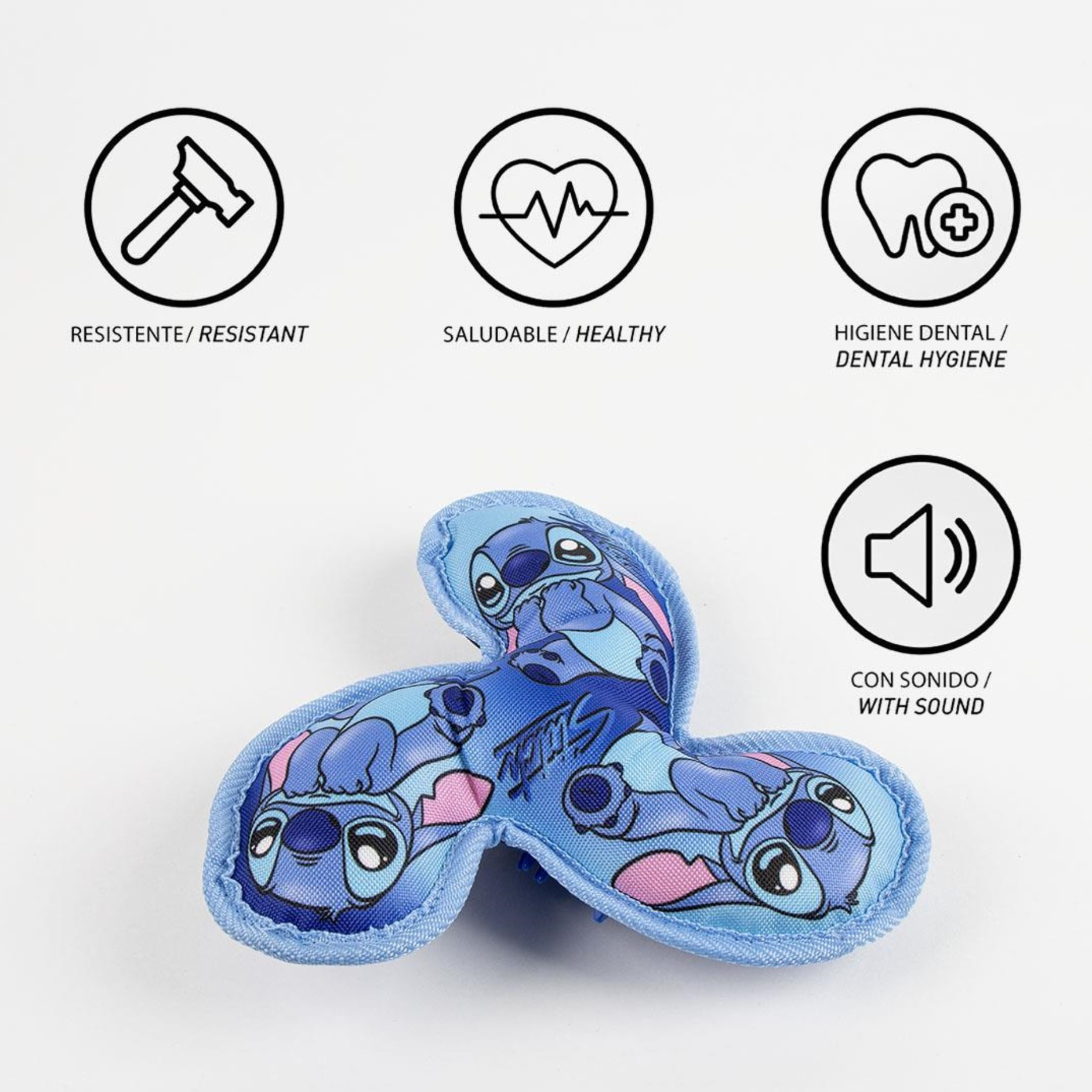 Juguete boomerang para perros diseño stitch