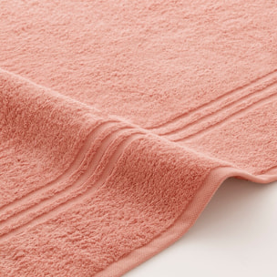 Set 2 toallas ducha + 2 toallas lavabo taupe-coral premium
