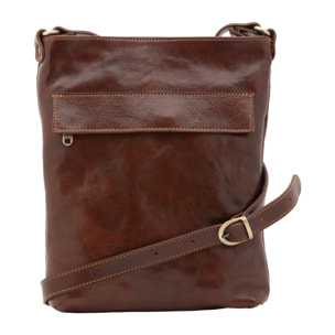 Borsa a tracolla uomo in vera pelle - Modello False - Made in Italy - 26.0 x 34.0 x 5.0 cm